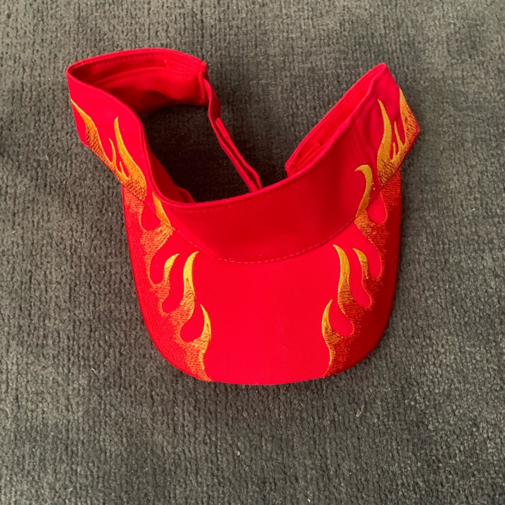 Adjustable Y2K Flames Visor Hat